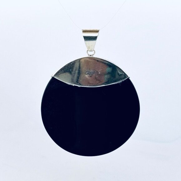 Estate Meray Indonesia 925 Sterling Silver Abalone Pearl Pendant Necklace Gift!! - Picture 3 of 8